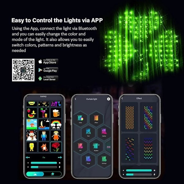 Jouluverhovalot Älykkäät Led Rgb Väri 1x1