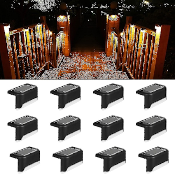 Aurinkopaneelit Ulkokäyttöön, 4/8/12 Pakkaus Aurinkopaneelit Vedenkestävät Led-Aurinkopaneelit Ulkokäyttöön Portaisiin, Askelleihin, Aitoihin, Kaiteisiin, Pihalle Ja Terassille