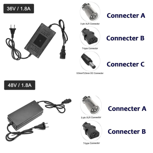 Lader for elektrisk scooter og elsykkelbatteri