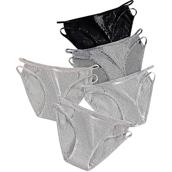 5-pack Bomullsunderkläder för Kvinnor Bikini Trosor Mjuka Fullt Bakomtäcke (haoyi)-b-yuhao L