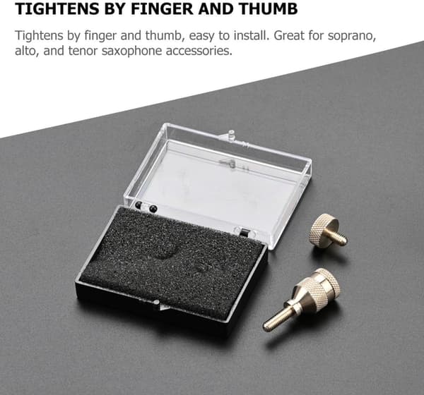 4 mm gjengediameter saksofonhalsskrue for tenor- og sopransaksofon, tilbehør til musikkinstrument i sølvstål