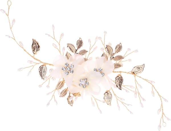 Brudehodeplagg Perle Rhinestone Klassisk Bryllupshårbånd for kvinner Stoffblomsthårbånd