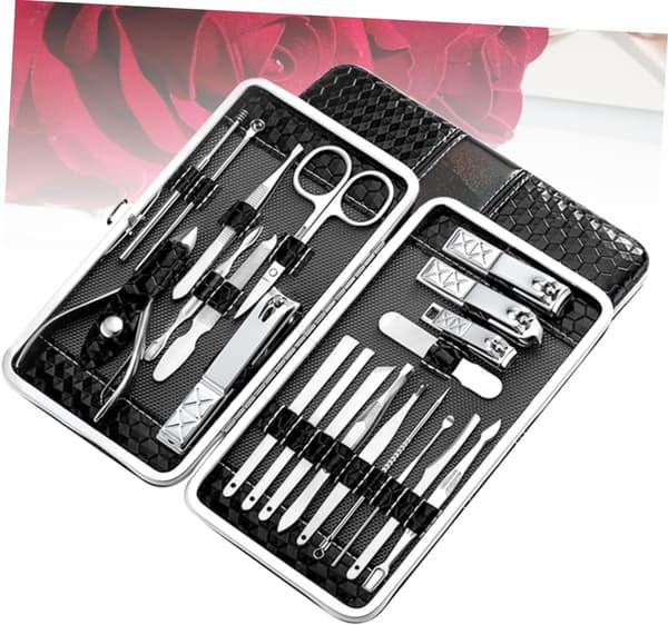 21 stk. negleklipper i rustfrit stål Præcisionspleje Ergonomisk manicure pedicuresæt