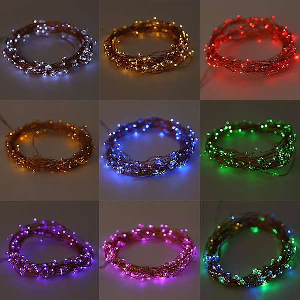 Solcelled Varmt Hvit 6m 120LED Kobbertråd Utendørs Feelyss