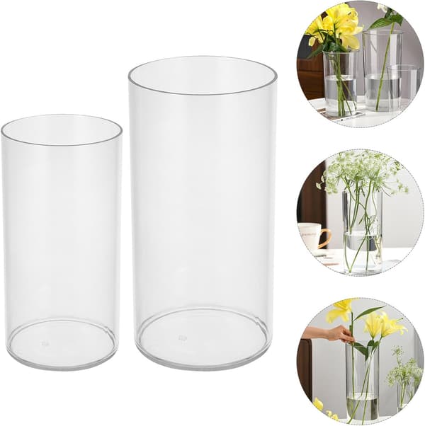 2-pack vasdekor blomvas cylindrisk PET-material modern enkel elegant stil heminredning