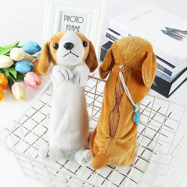 Tegneserie Pluss Blyantveske Kawaii Pluss Hund Valp Skole Kontorrekvisita Blyantvesker B
