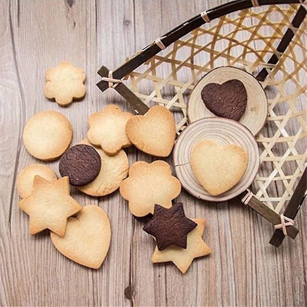 12 stk. Cookieskærme i Rustfrit Stål - Stjerne, Hjerteform