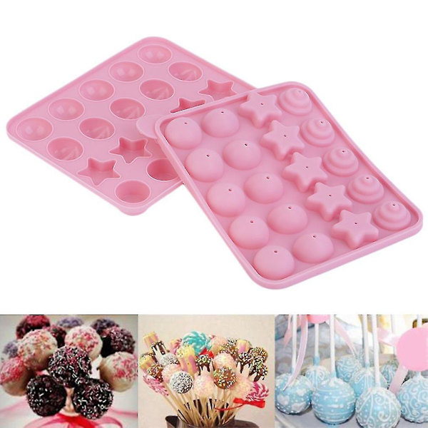 20 Lollipop Pop 4 Mønster Kage Chokolade Silikon Bageform