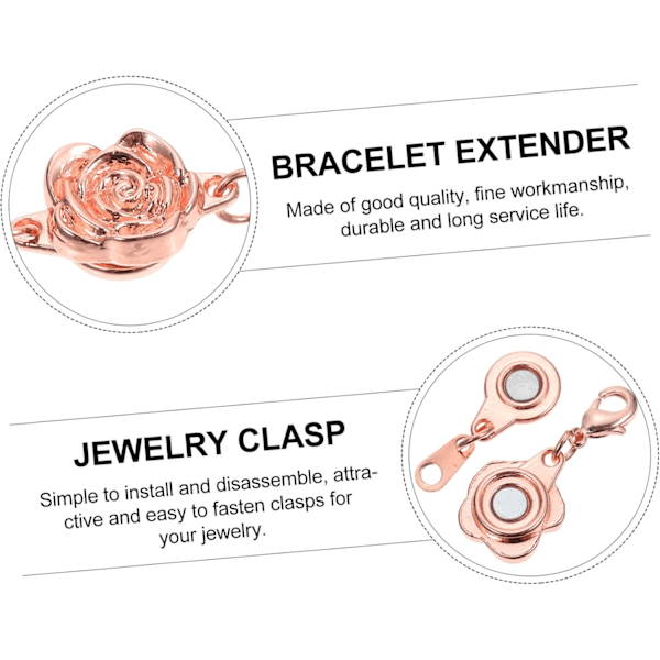 DIY Smyckesförlängare Kopplingsset 4st Armband Lås Förlängare Halsband Kedjeförlängare för Smyckesreparation