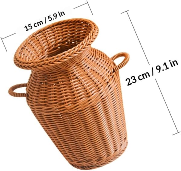 Kreativ simulering rotting blomkorg rotting vävd korg form plastmaterial