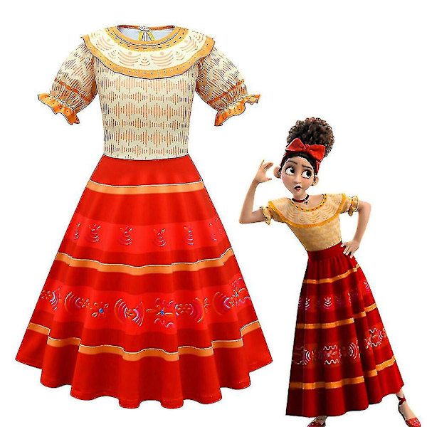 Encanto Dolores Fancy Up Kostyme Kjole for Jenter 6-12 8-9 Years