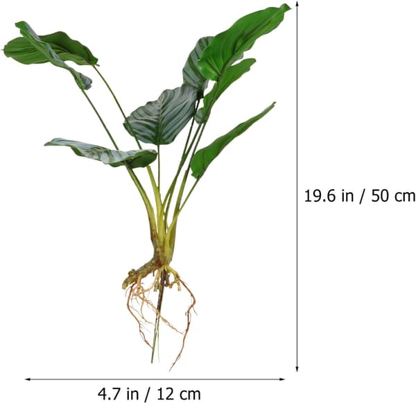 Konstgjord grön växtdekor, simulerad Calathea-växt med 9 huvuden, rund form, plastmaterial