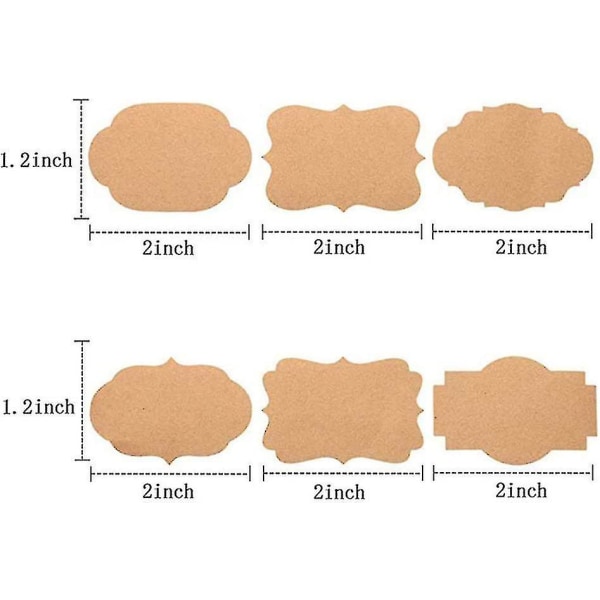 Jam-etiketter, selvklebende kraftetiketter med 600 stk., selvklebende tomme fryseetiketter, kraftpapir