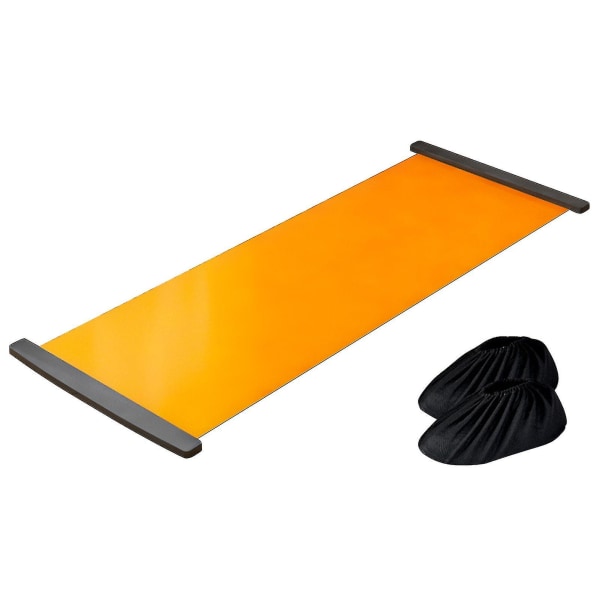 Slide Board Glide Mat Hjem med endestopper for treningsskøyter Sportstrening Orange