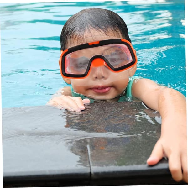 Snorkelutrustningsset för simning och dykning, orange snorkelmask