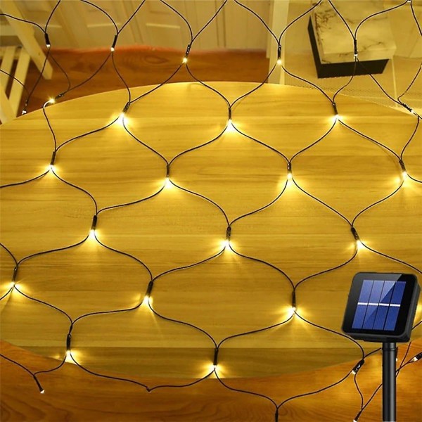 2x3m Solar Mesh Net Fairy String Light 1,5mx1,5m 8 tilstande
