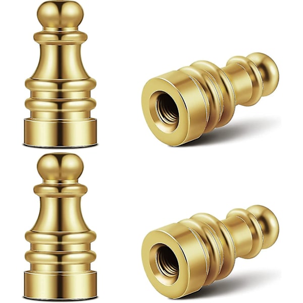 4 stk. Lampe Toppknotter i Solid Messing, 1-3/4 tommer