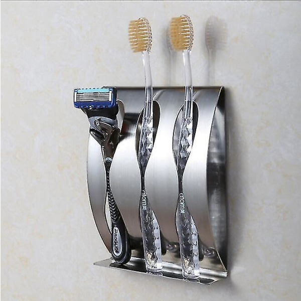 Tannbørste Barbermaskinholder Rustfritt veggfeste i rustfritt stål