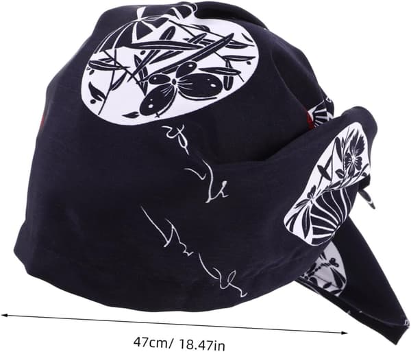 Unisex Kök Matlagning Kockmössa Justerbar Polyester Bomullsmössa med Klassisk Japansk Design