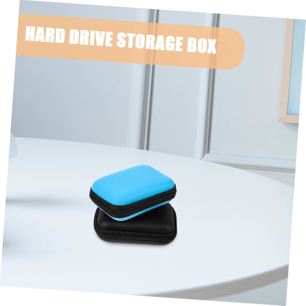 2 stk. HDD Beskyttelsesveske Robust Nylon Harddisk Oppbevaringsetui Kompakt Bæreveske Boks for Elektronikk