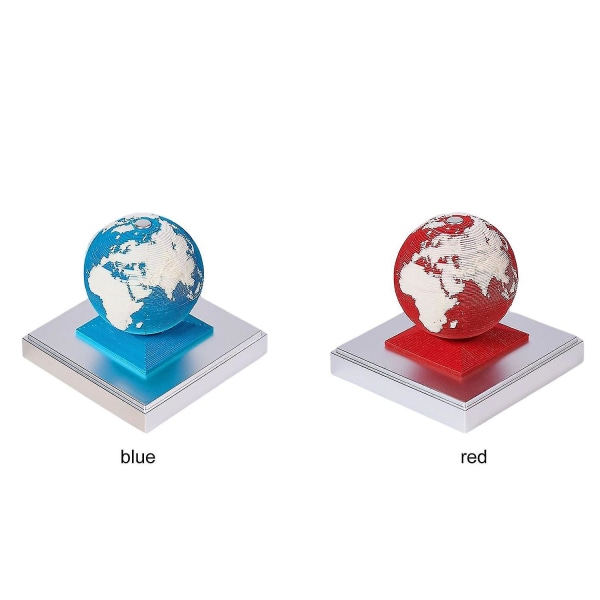 Creative 3d Earth Calendar DIY Desk Decoration Blue Red