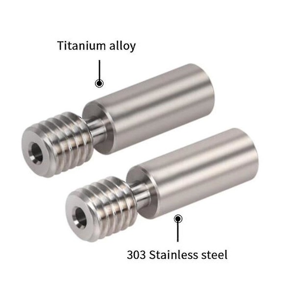 H2 Extruder Heat Break All Metal 303 Rustfrit Stål Heatbreak, 2 stk A-yuhao
