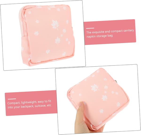 2 stk. oppbevaringsveske for bind, liten multifunksjonell beholder for menstruasjonsbind