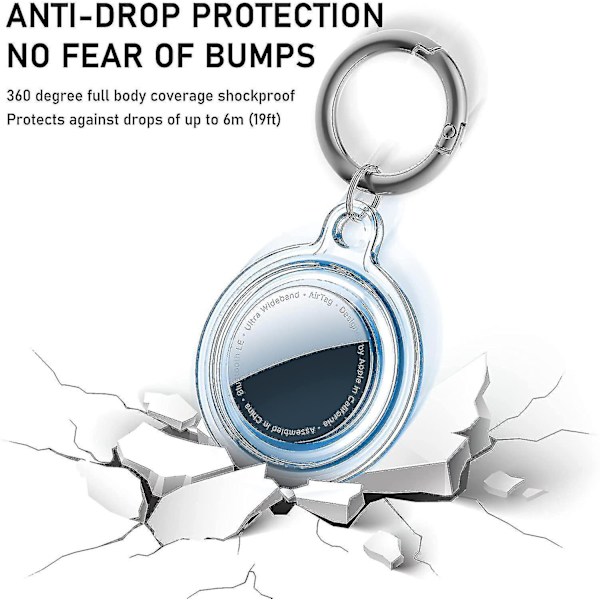Vanntett Airtag-holder, 4-pakning Apple Airtag nøkkelring, Airtag-etui (4 farger)