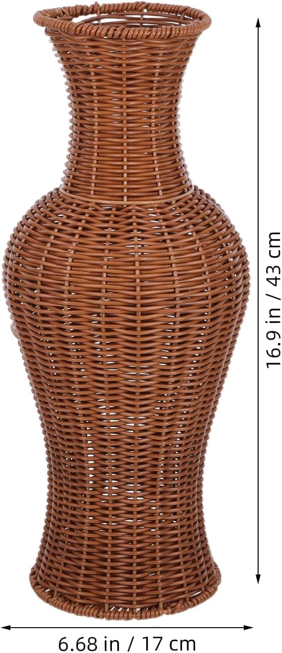 Dekorativ blomstervase i imitert rotting, enkel og elegant, solid og tørkbar design