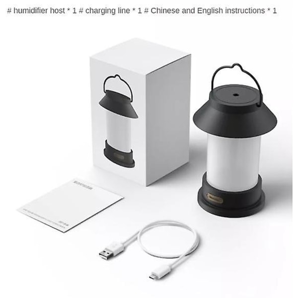 Retro Horselight Plus luftfukter Usb-lader Brukere Expos Camp Atmosphere Light luftfukter black