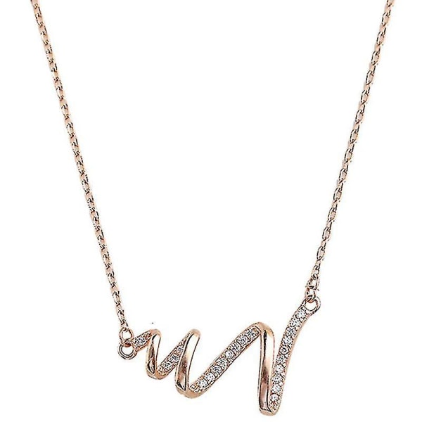 Guld A-z 26 indledende Crystal Pendant Chain Choker halskæde til kvinder Lady Girl