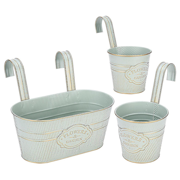 3 stk. Blomsterpotte Hengebalkong Metall Jern Holder