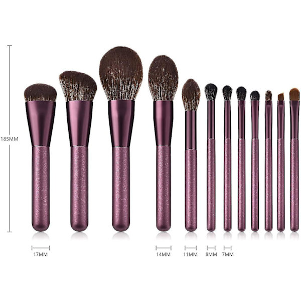 12 stk. Makeup Pensler Sæt Syntetisk Foundation Pudder