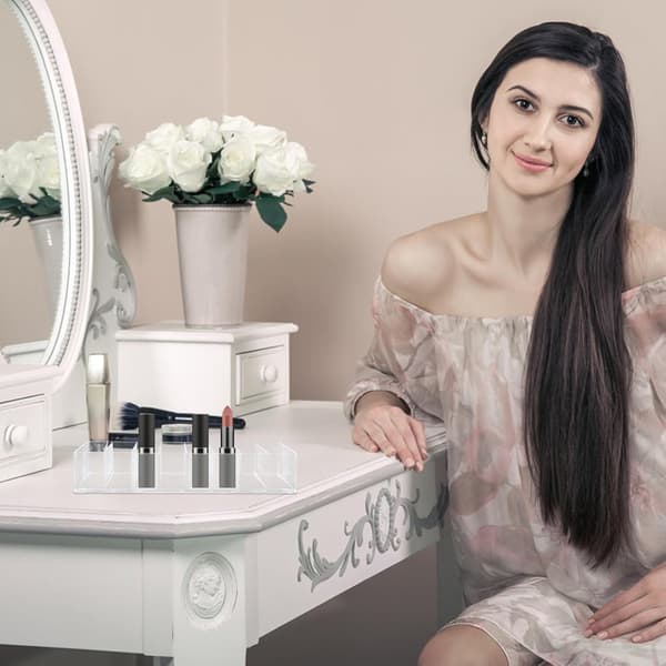 Akryl Læbestift Opbevaringsbeholder Sort Kosmetisk Displayboks Desktop Makeup Organizer