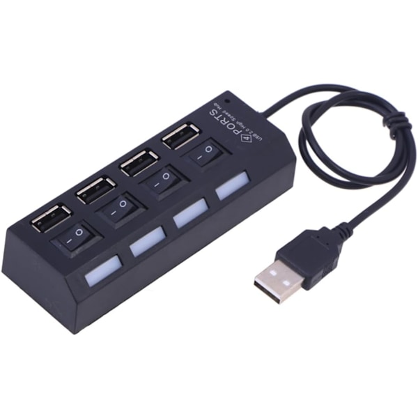 2 kpl 4 USB-keskitin 4-porttinen datakeskitin USB-jakaja USB 2.0 -keskitin 4-porttinen datakeskitin USB-keskitin USB 2.0