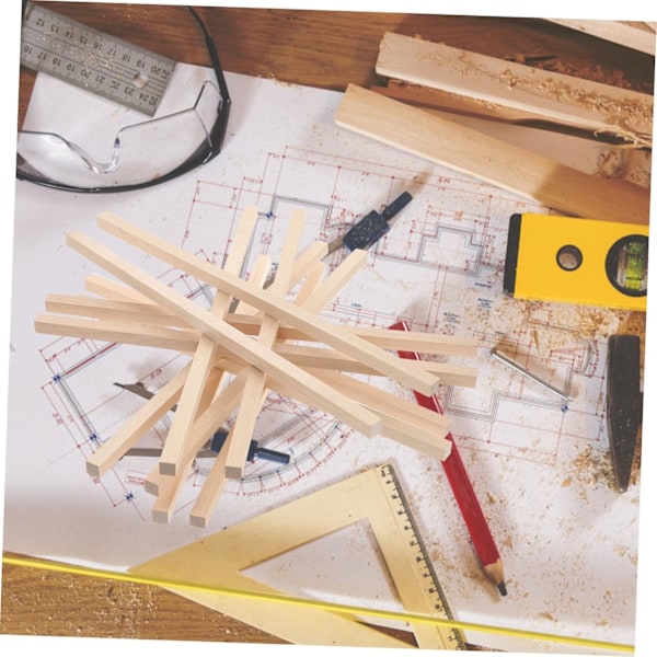 DIY Håndverksutstyr 30 stk. Firkantede Trepinner Ubehandlede Dybler for Prosjekter