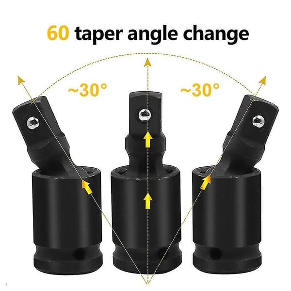 1/2 3/8 1/4 Svingbart Knuckle Joint Luft Impact Wobble Socket Adapter Håndværktøj