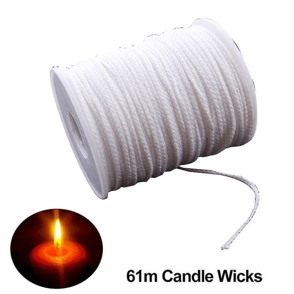 Stearinlys vokset tråd 61m Wick Roll Cotton DIY Håndlaget aec1 | Fyndiq