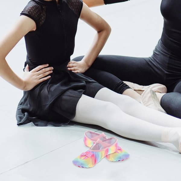 Ballettskor Mjuka Delade Sula Dans Träningsskor Slip-On Iriserande Balettplattor