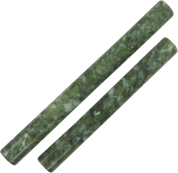 2 stk. Kjevle i Jaderull, Kjøkkenkjevle, Non-Stick Overflate, Naturstein, Solid Deigrull