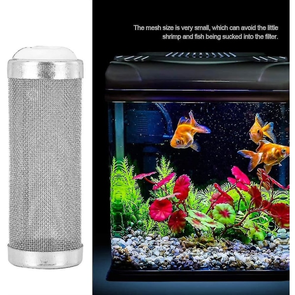5 stk. Akvarium Filter Indløbsgitter Rustfrit Stål Kurv Rejer Beskyttelse Metal Filter