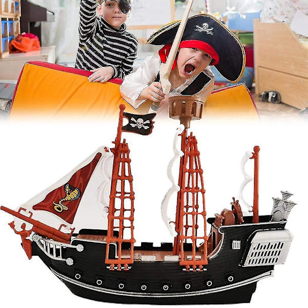 27 cm Piratskepp, Detaljerad Piratskeppsleksak, Rolig Piratfestfavorit och Pris, Utmärkt Present till Pojkar och Flickor från 3 år