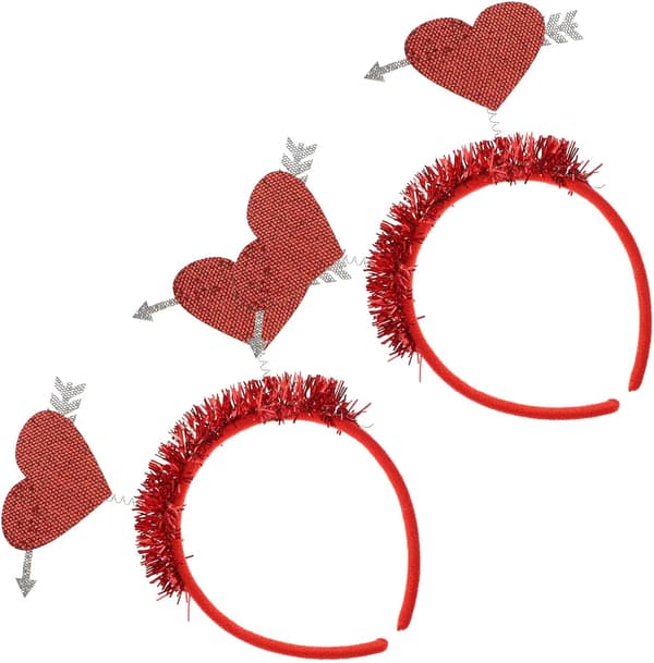 2 stk røde filthjertepil-hårbånd Hårtilbehør til Valentinsdag Bryllupsfest Hodeplagg Damehårbånd