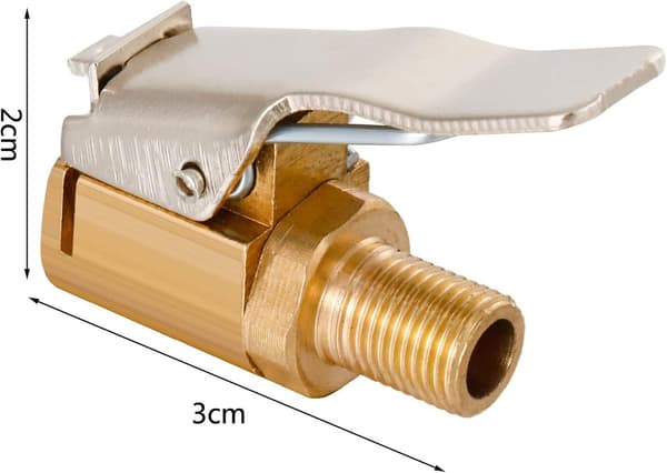 4 stk Messing Dekk Luftchuck, Messing Dekkventil Luftpumpe Klipp, Bil Luftpumpe Tråd Dys Adapter (8mm)