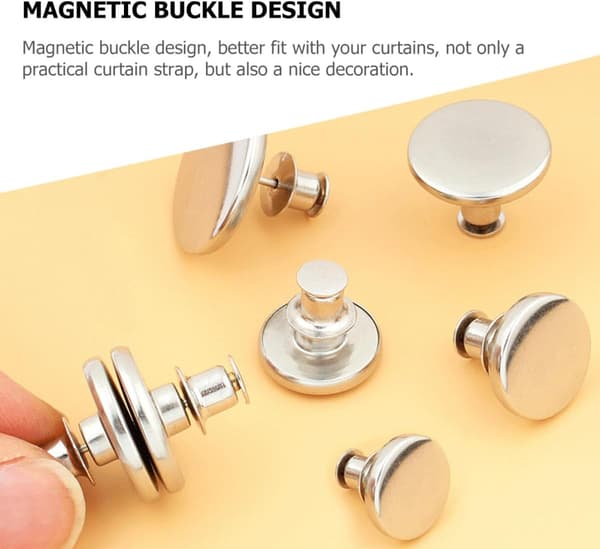 5 par magnetisk spenne gardinspenne draperidekor sølvlegering magnet avtakbar