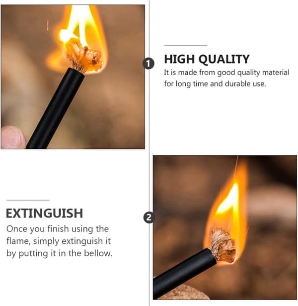5 st vaxad eldstadsrep Jute Flame Fire Rope för camping och vandring utomhusöverlevnad