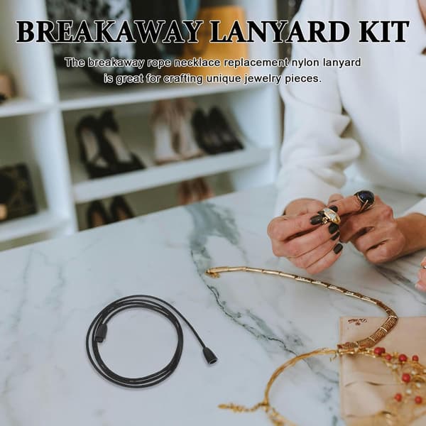 Breakaway-lanyardsett med solid nylonsnor og avtakbar spenne for armbånd og halskjede