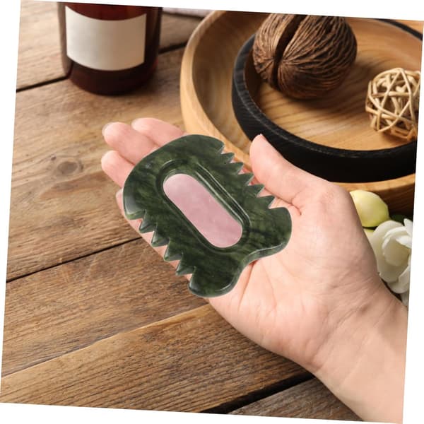 Jade Gua Sha Massagekam Stenkam för Kropp och Hår Handhållet Massageverktyg