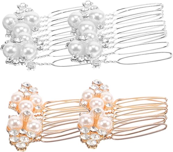 4 stk krystall brudehårkammer elegante bryllupshårtilbehør