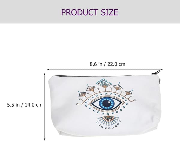 Evil Eye Makeup Opbevaringspose Kosmetisk Organizer til Rejser Multifunktionel Toilettaske Glat Lynlås til